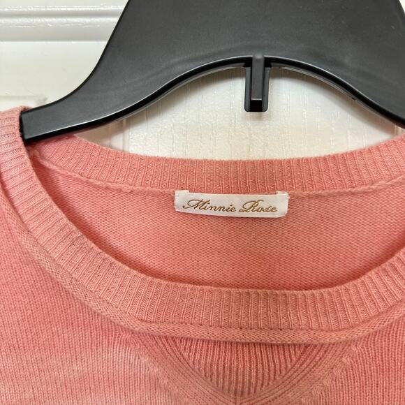 Minnie Rose Cashmere Sweater Pink Ombre Knit Crewneck Size Medium - Picture 4 of 5